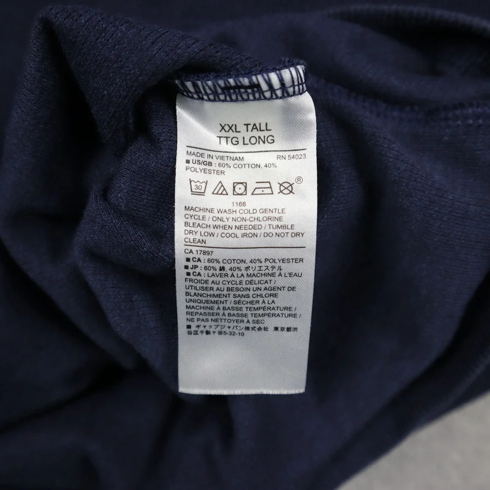 Banana Republic Henley Shirt Mens XXL Tall Navy Blue Waffle Knit Long Sleeve Tee